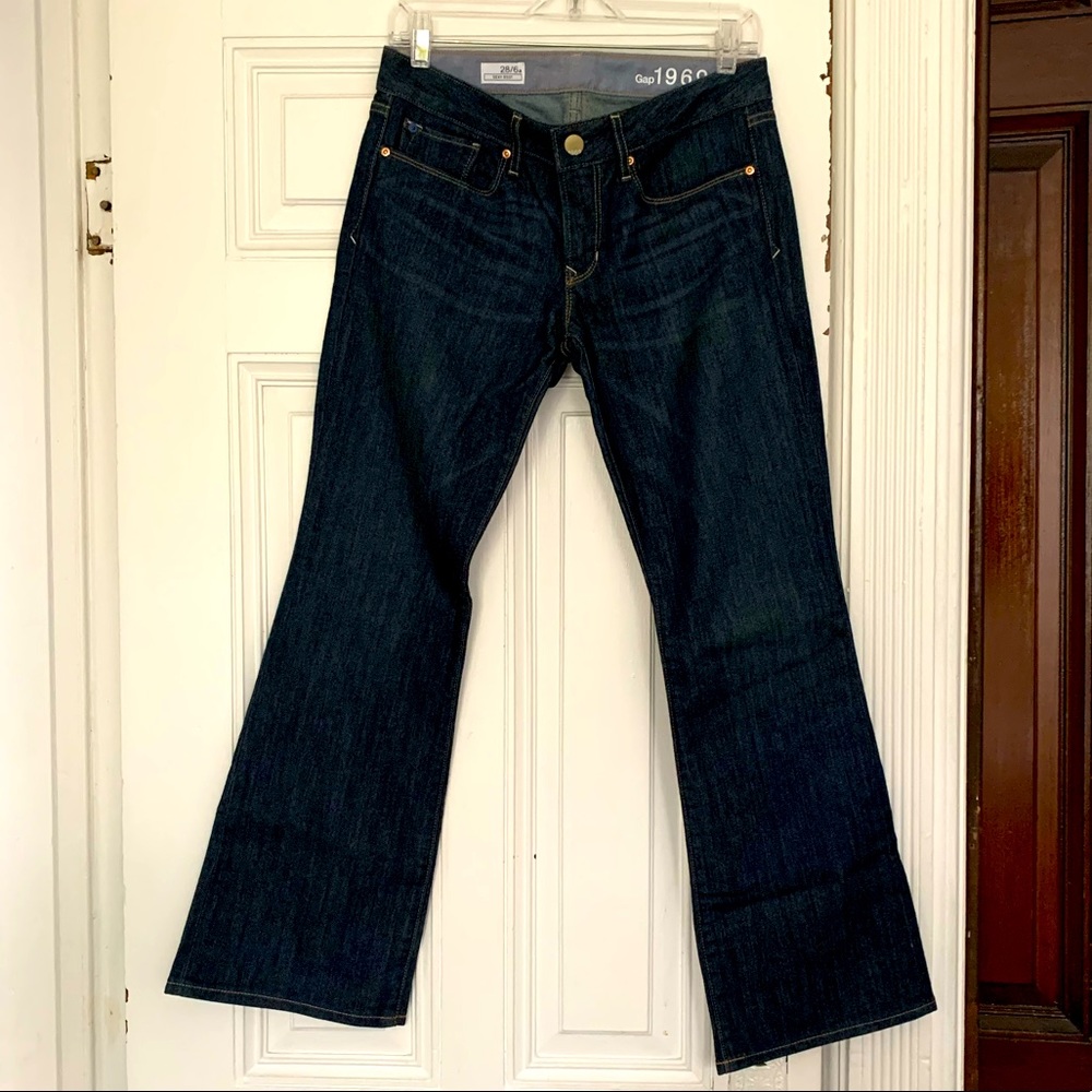 GAP 1969 Blue Jeans, Sexy Boot Cut, Size 28/6a
